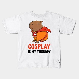 Cosplay is my therapy Capybara Superhero Kids T-Shirt